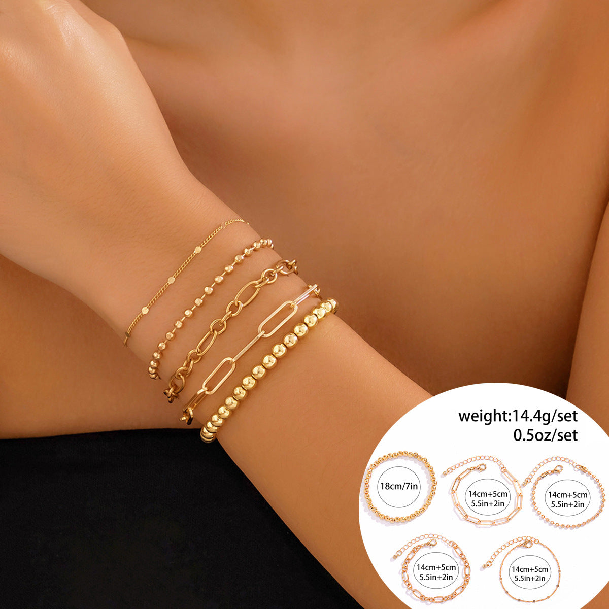 Wholesale Sweet and Cool Beaded Hot Girl Heart Pendant Metal Bracelet