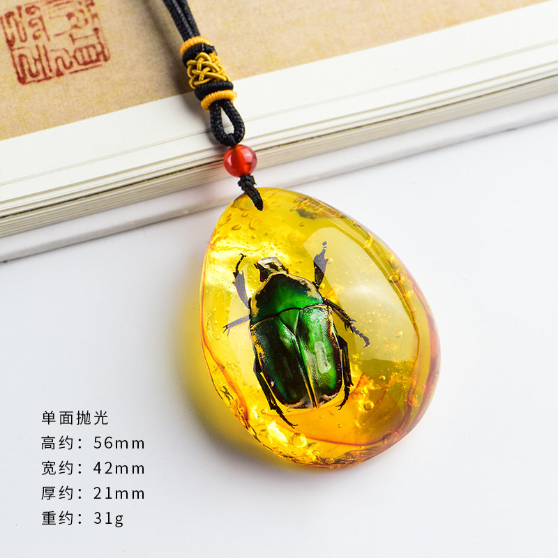Wholesale True Live Insect Specimen Amber Pendant