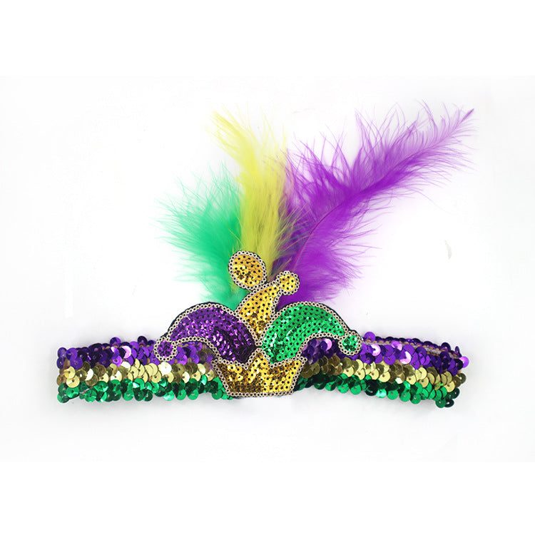 Wholesale Carnival Sequin Headbands and Feathers Headbands