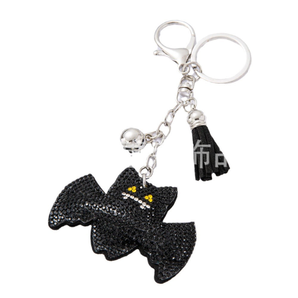 Wholesale 4pcs  Diamond studded bat Rhinestone Keychain