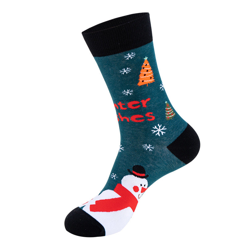 Wholesale Christmas Socks Snowman Santa Claus Cartoon Mid-calf Socks
