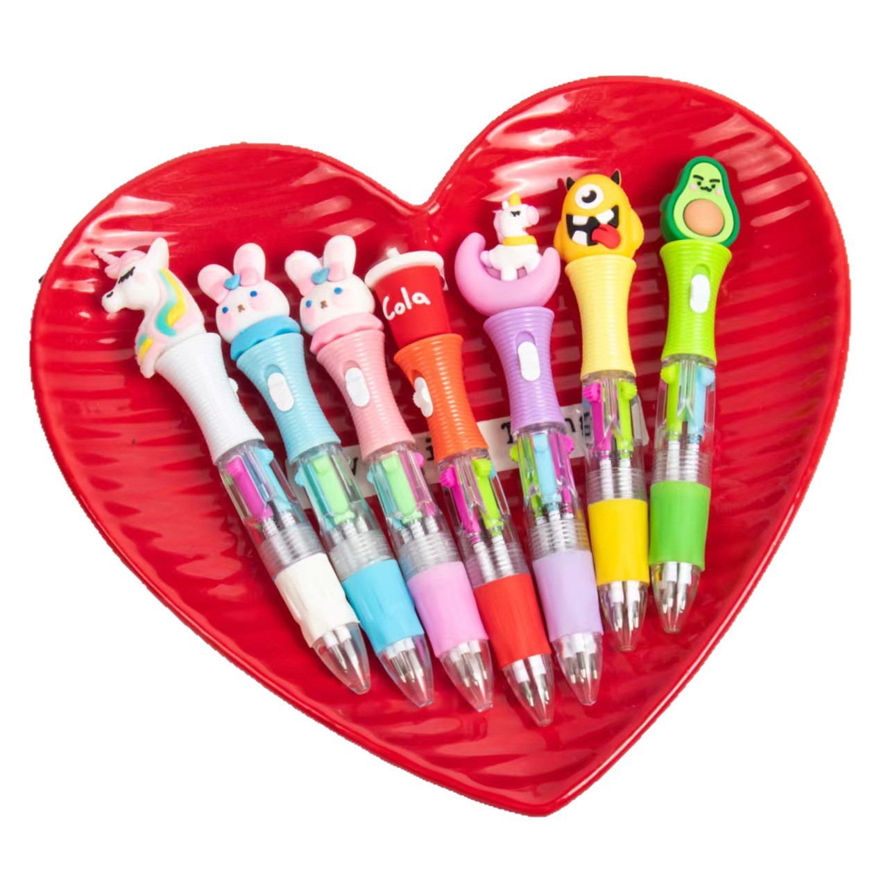 Wholesale 2pcs  Supply Cartoon Mini Four Color Pen special