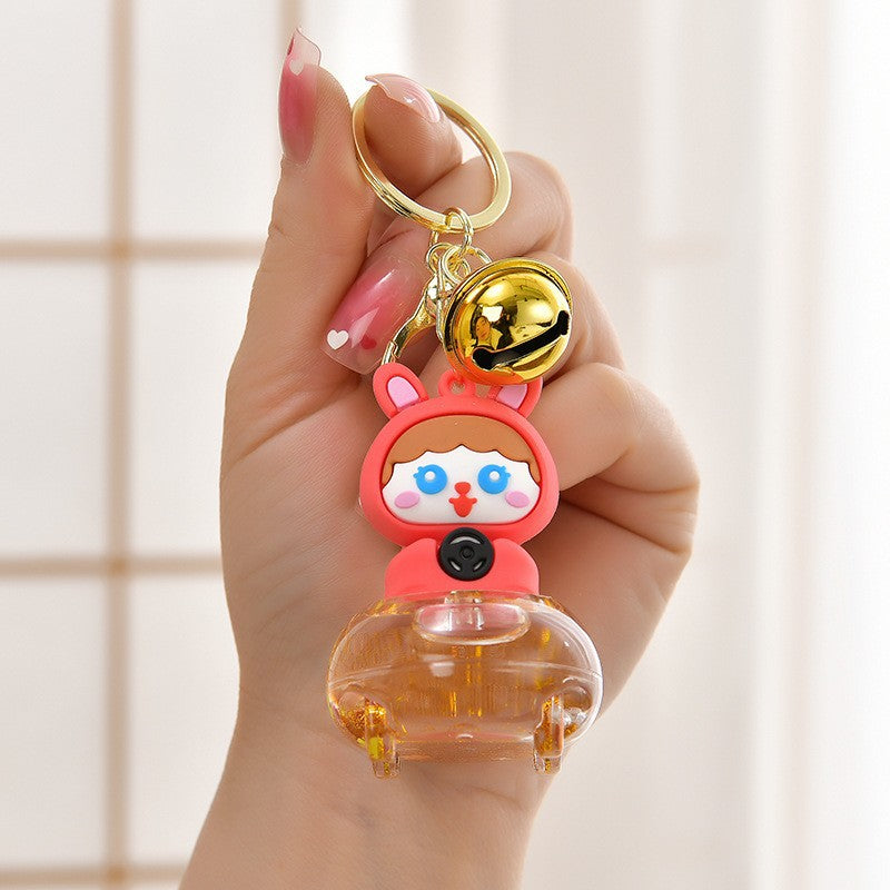 Wholesale Acrylic flowing sand bottle bag keychain