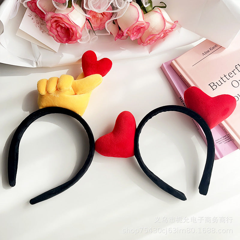 Wholesale Valentine's Day Love Fabric Hair Hoops