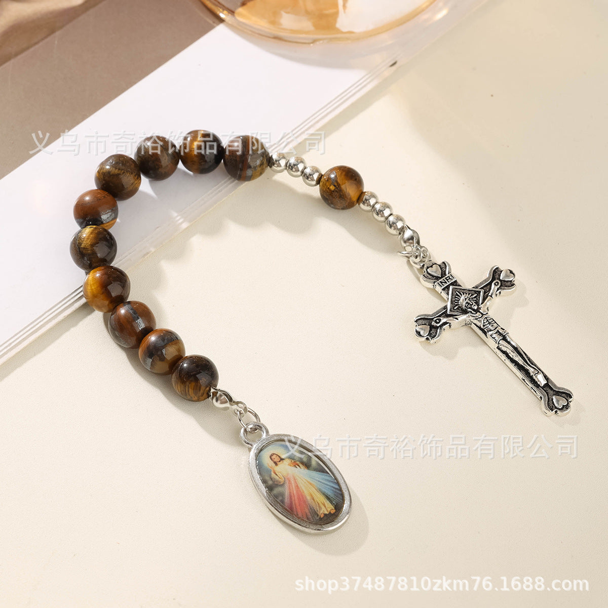 Wholesale Tiger Eye Rosary Prayer Gemstone Bracelet