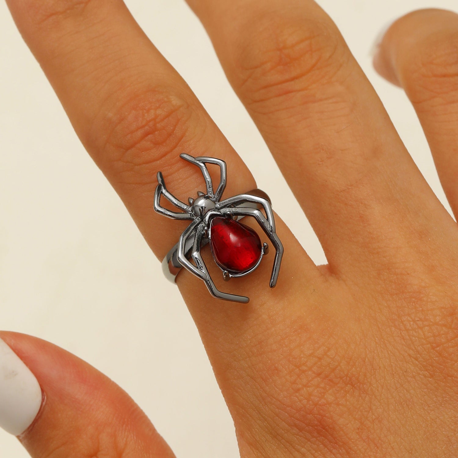 Wholesale Gothic  Ring Women  Dark Style Adjustable Zinc Alloy Finger Ring Jewelry Accessory Gift