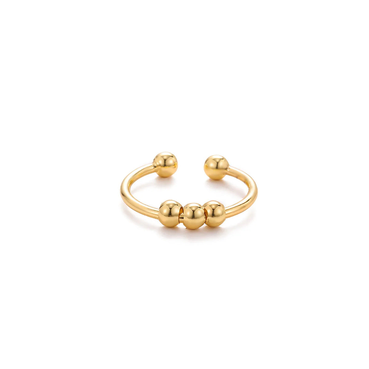 Wholesale Spiral bead rotatable open ring