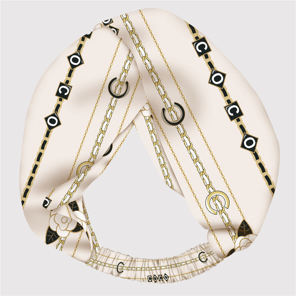 Wholesale silk twill silk adjustable elastic printing hair band