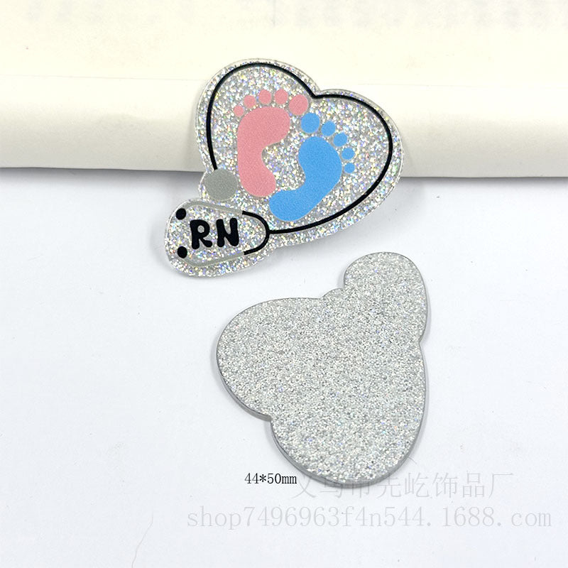 Wholesale 50pcs Medical Acrylic DIY Patch Badge Easy Pull Buckle Brooch Accessories