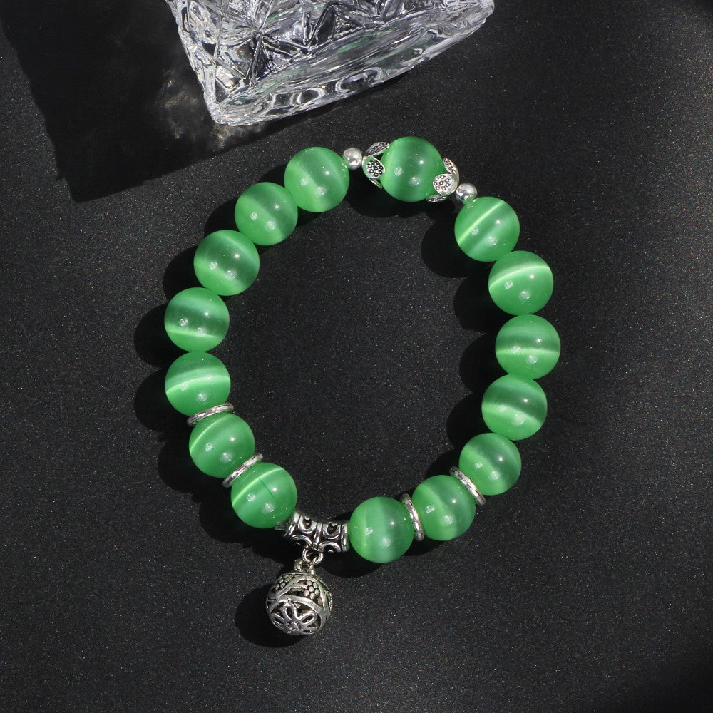 Brazalete de cuentas redondas de opal de opal de color múltiple de círculo único al por mayor