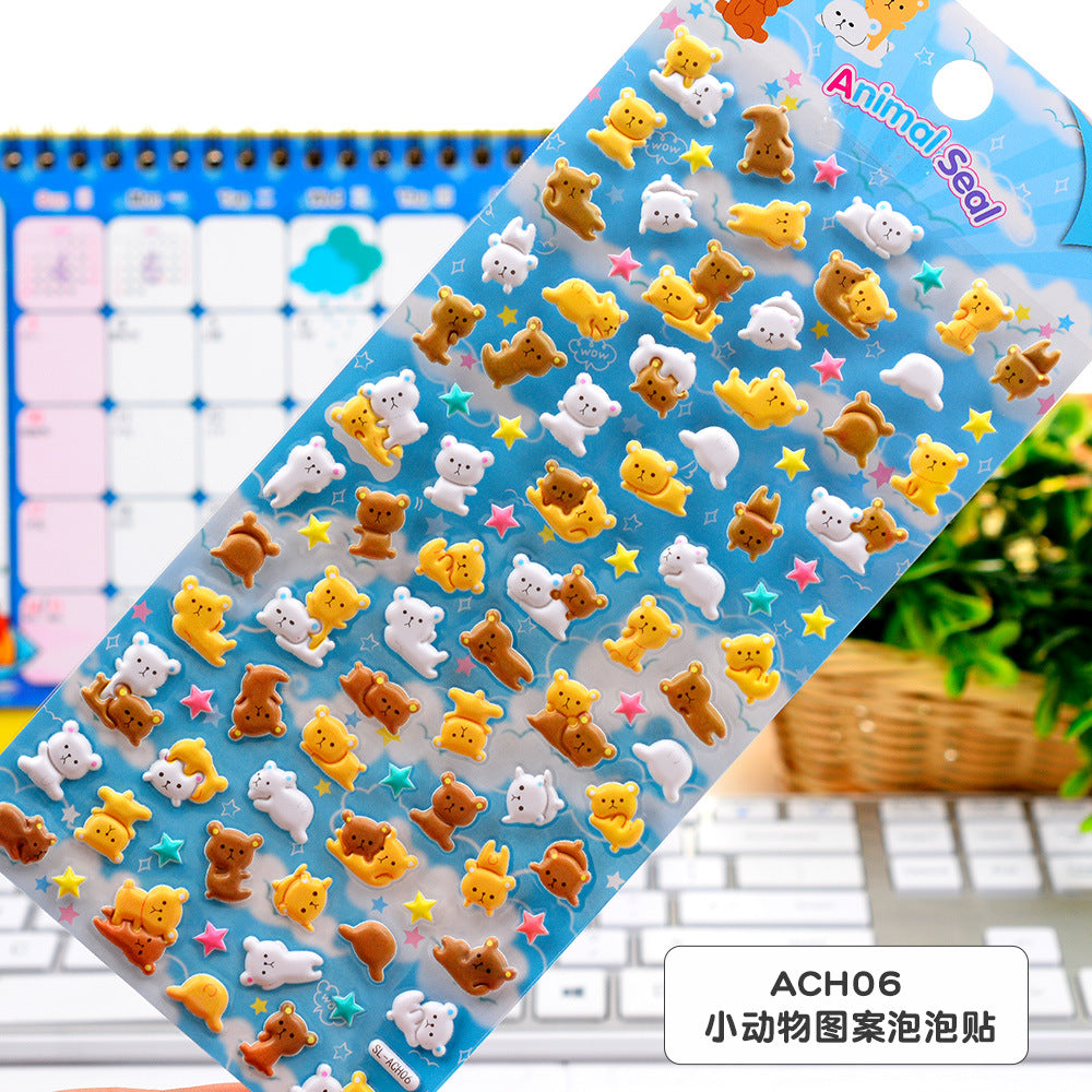 Wholesale Cute cartoon diverse animal foam 3D stickers