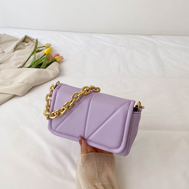 Wholesale Solid Color Casual Simple Chain Shoulder Armpit Small Square Bag