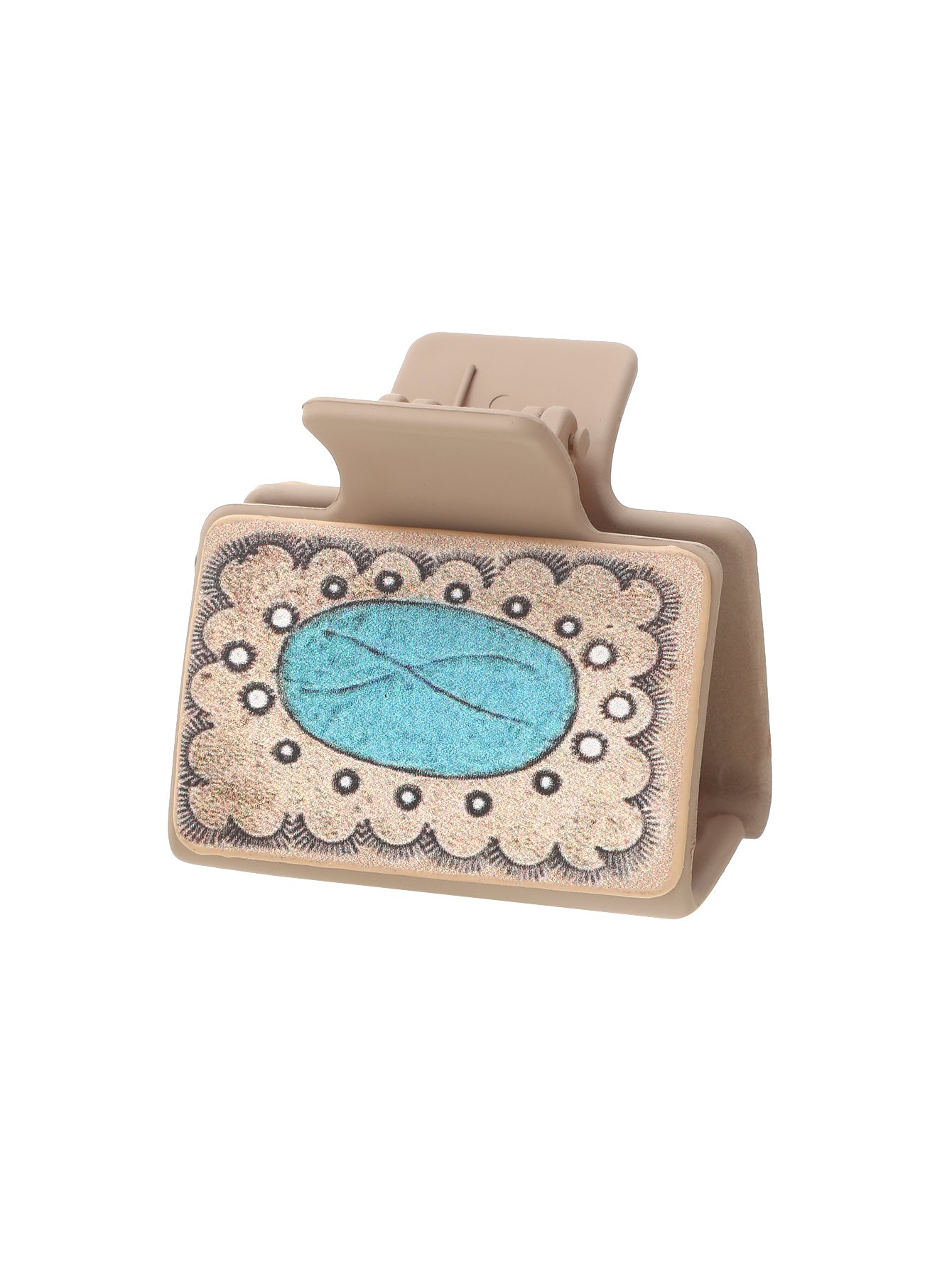 Wholesale Western Style Cactus Aztec Leather Hair Clip Shark Clip Combo