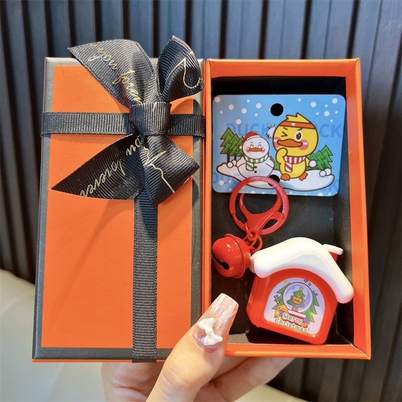 Wholesale Christmas Series Little Yellow Duck Sound Music House Luminous Night Light Keychain