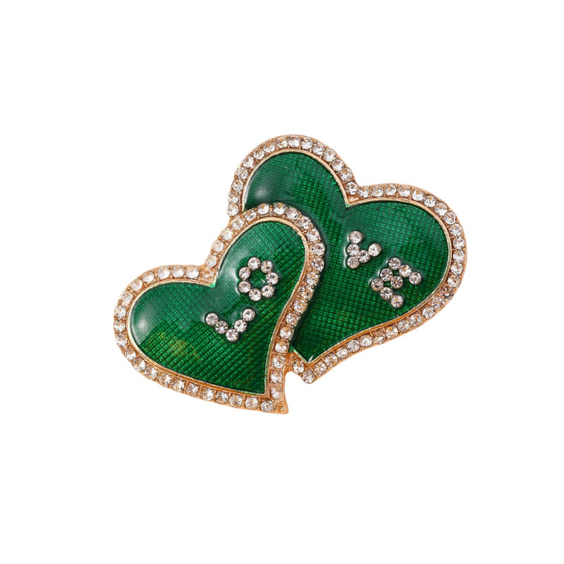 Wholesale Valentine's Day LOVE Alloy Diamond Studded Brooch Clip