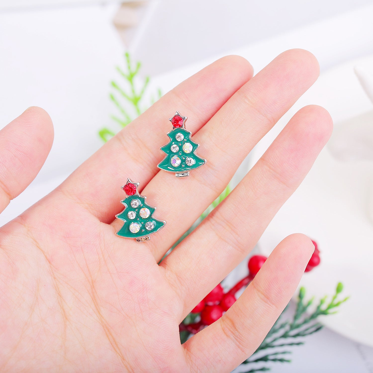 Wholesale Christmas Earrings Snowflake Bell Christmas Tree Earrings
