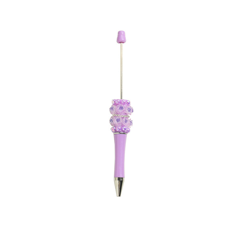 Wholesale 10pcs Beadable Pens Heavy Handmade Flower Chain DIY Replacement Core Ballpoint Pen