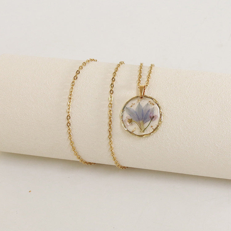 Wholesale 6pcs Irregular Round Flower Vintage Necklace