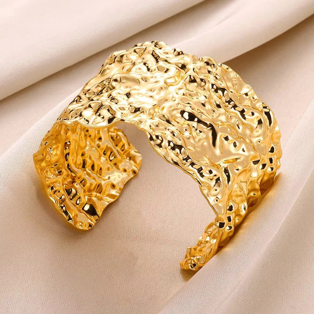 Wholesale personality exaggerated opening Stainless steel bracelet wide version jewelry
