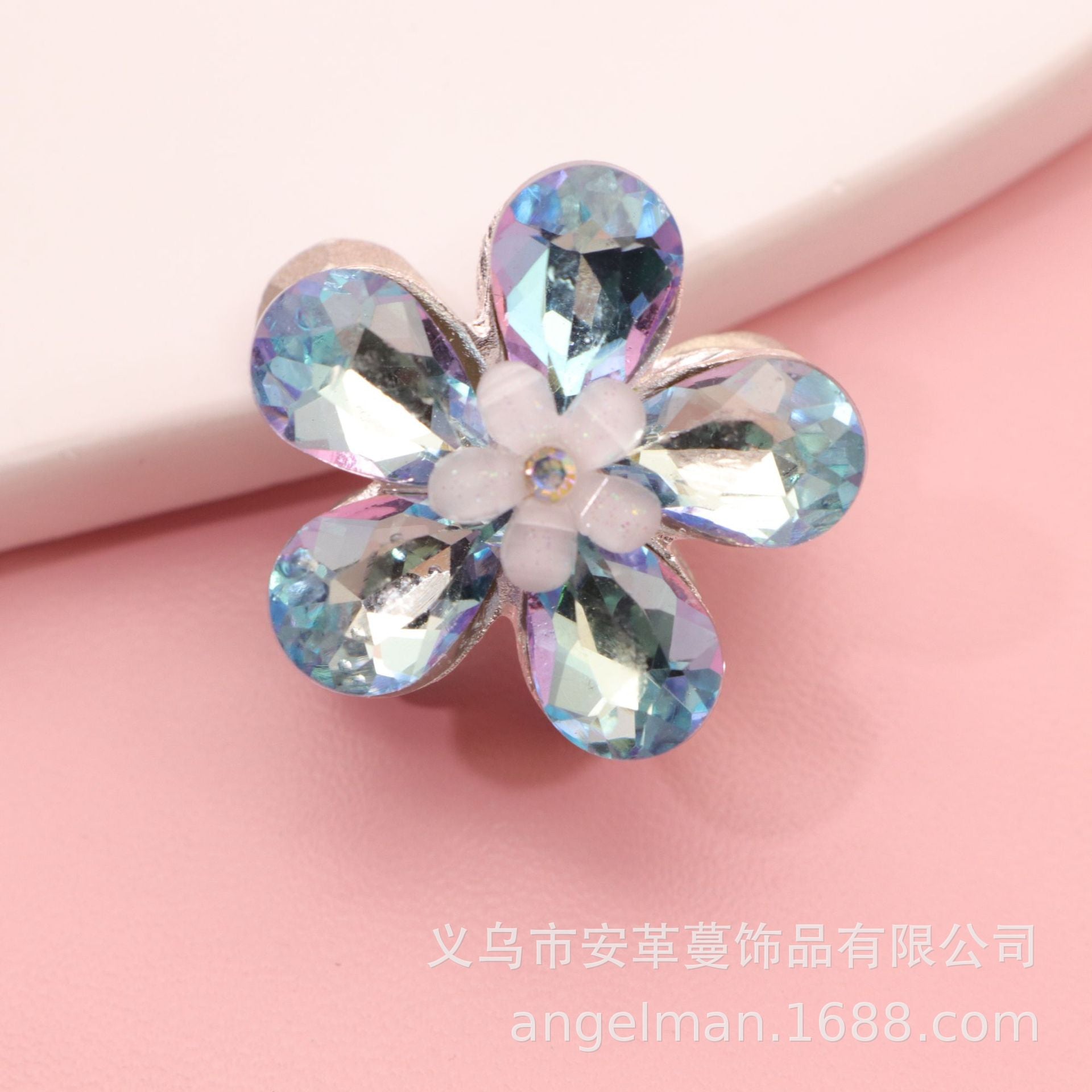 Wholesale Five-leaf flower beads double-sided crystal flower electroplating DIY beads