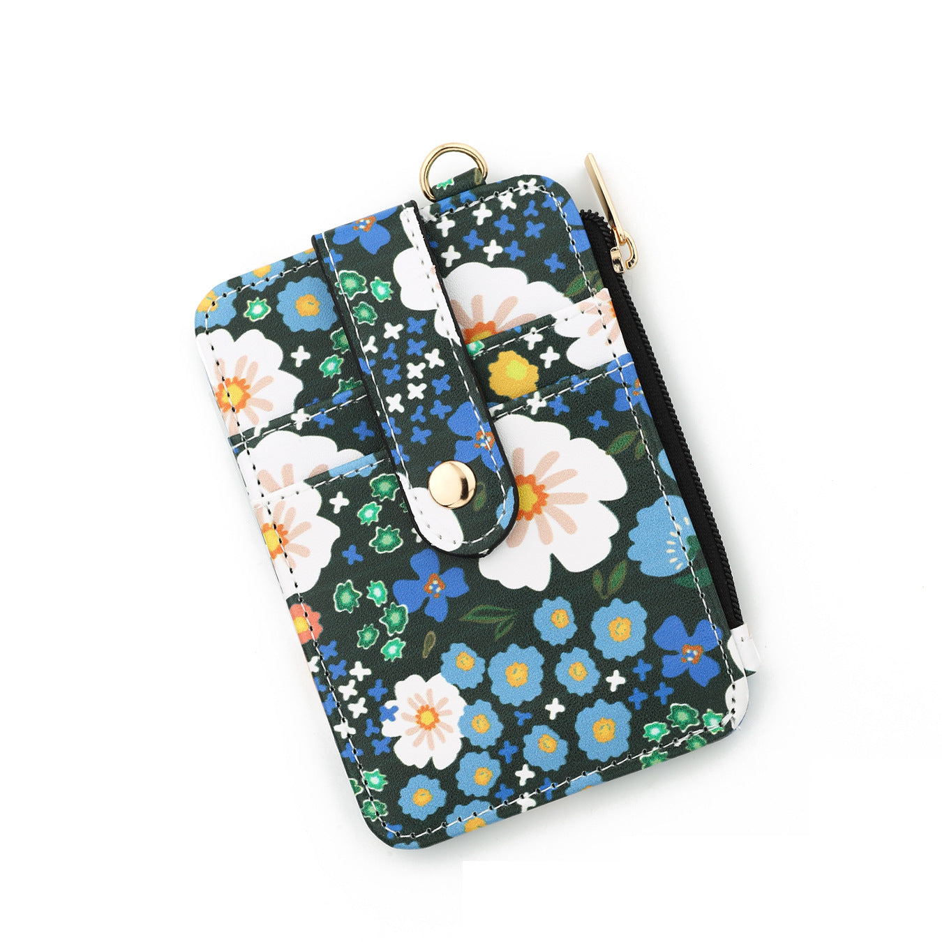 Wholesale Printed folded zipper style colorful floral coin purse