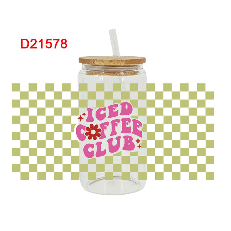 Wholesale Colorful English sentences 16oz Cup UV DTF Wraps