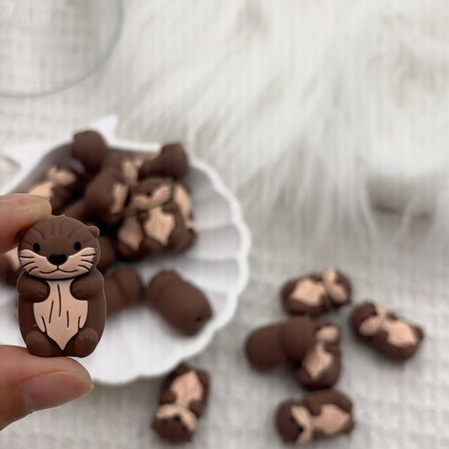 Wholesale 10pcs Cute Cartoon animal 3D Focal Beads