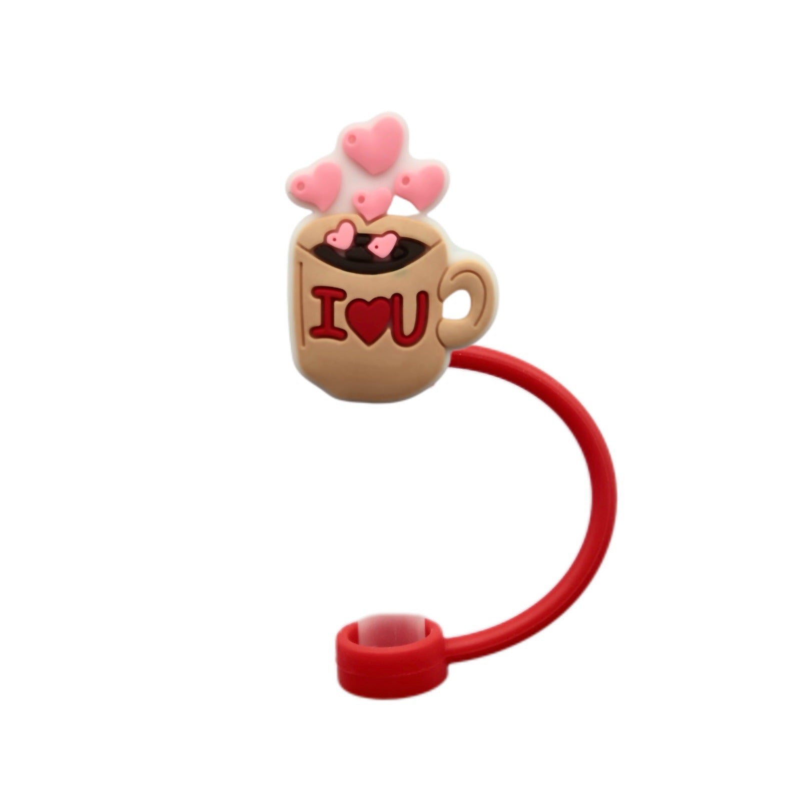 Wholesale Valentine's Day Love Series Straw Cap Silicone Straw Dust Plug Red Water Cup 8/10mm Straw Sleeve