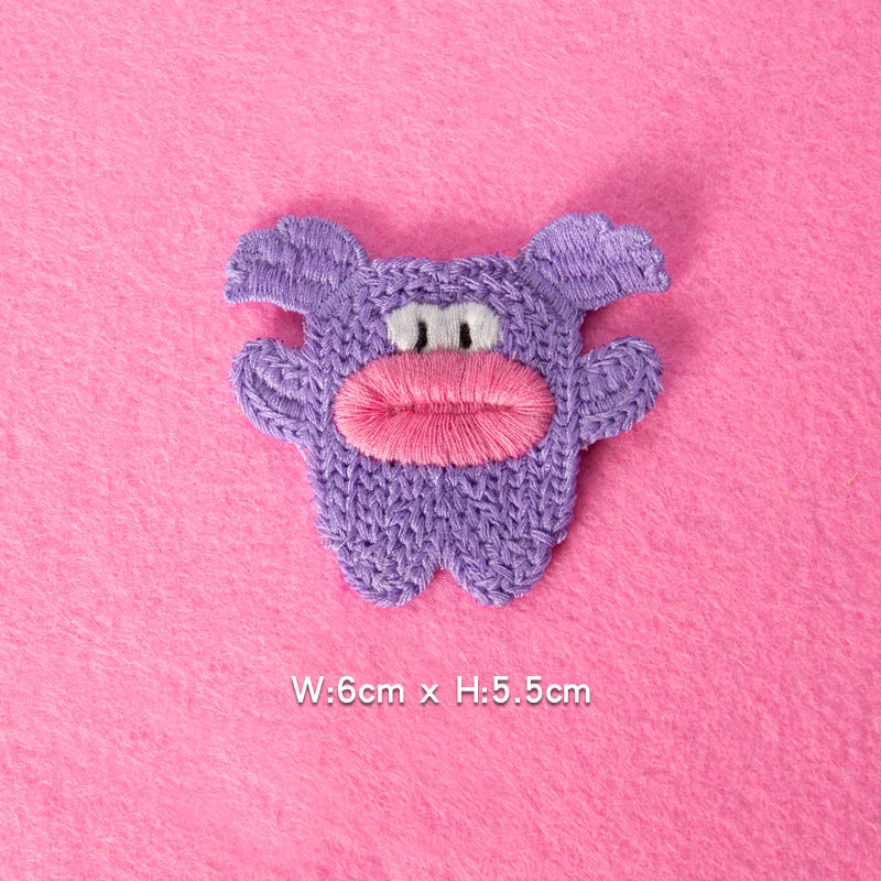 Wholesale Cartoon Pig Embroidered Patch Cute DIY Sewing Accessory For Clothing Towel Home Decor