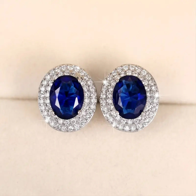 Wholesale Dazzling Diamond Peacock Sapphire Earrings