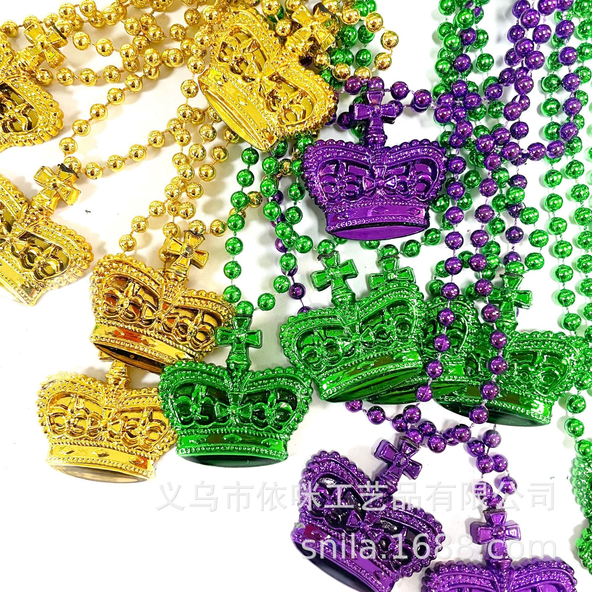 Wholesale 5PCS Mardi Gras Carnival Plastic Bead Necklace