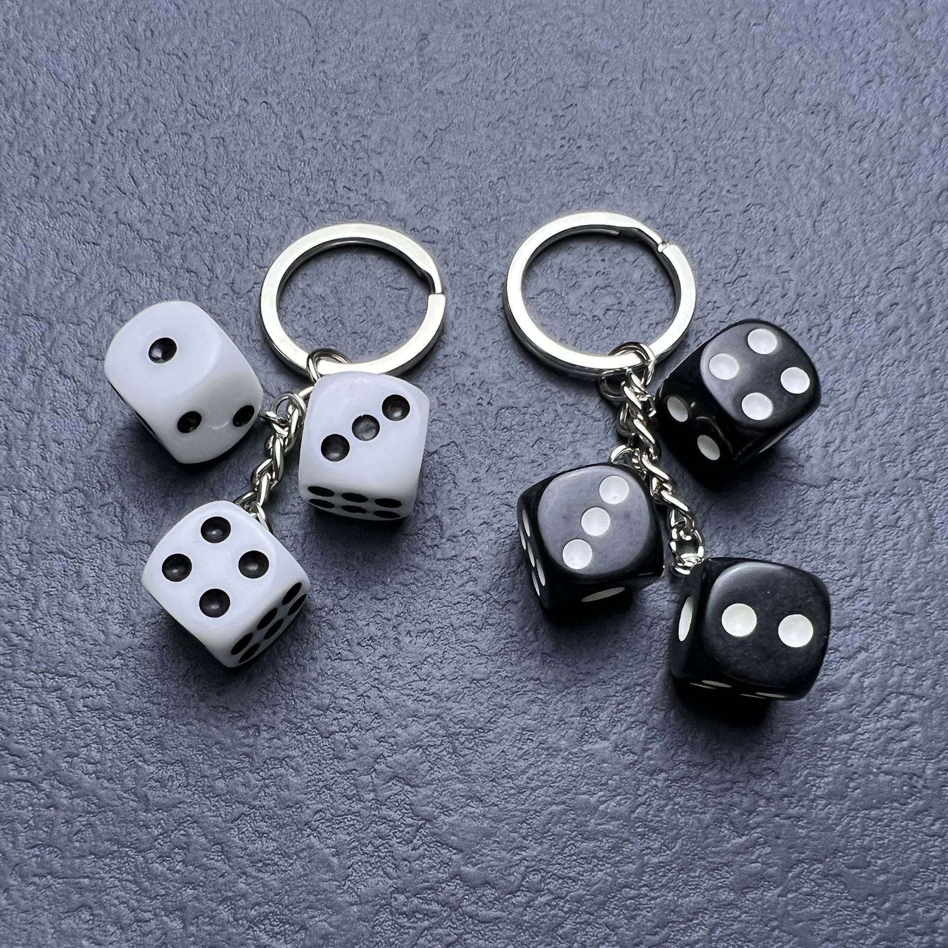 Wholesale Smiley Face Dice Number Personalized Keychain
