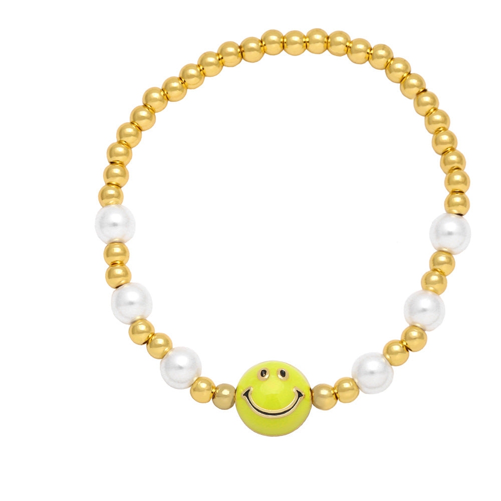 Brazalete de cordón elástico con cuentas con cuentas