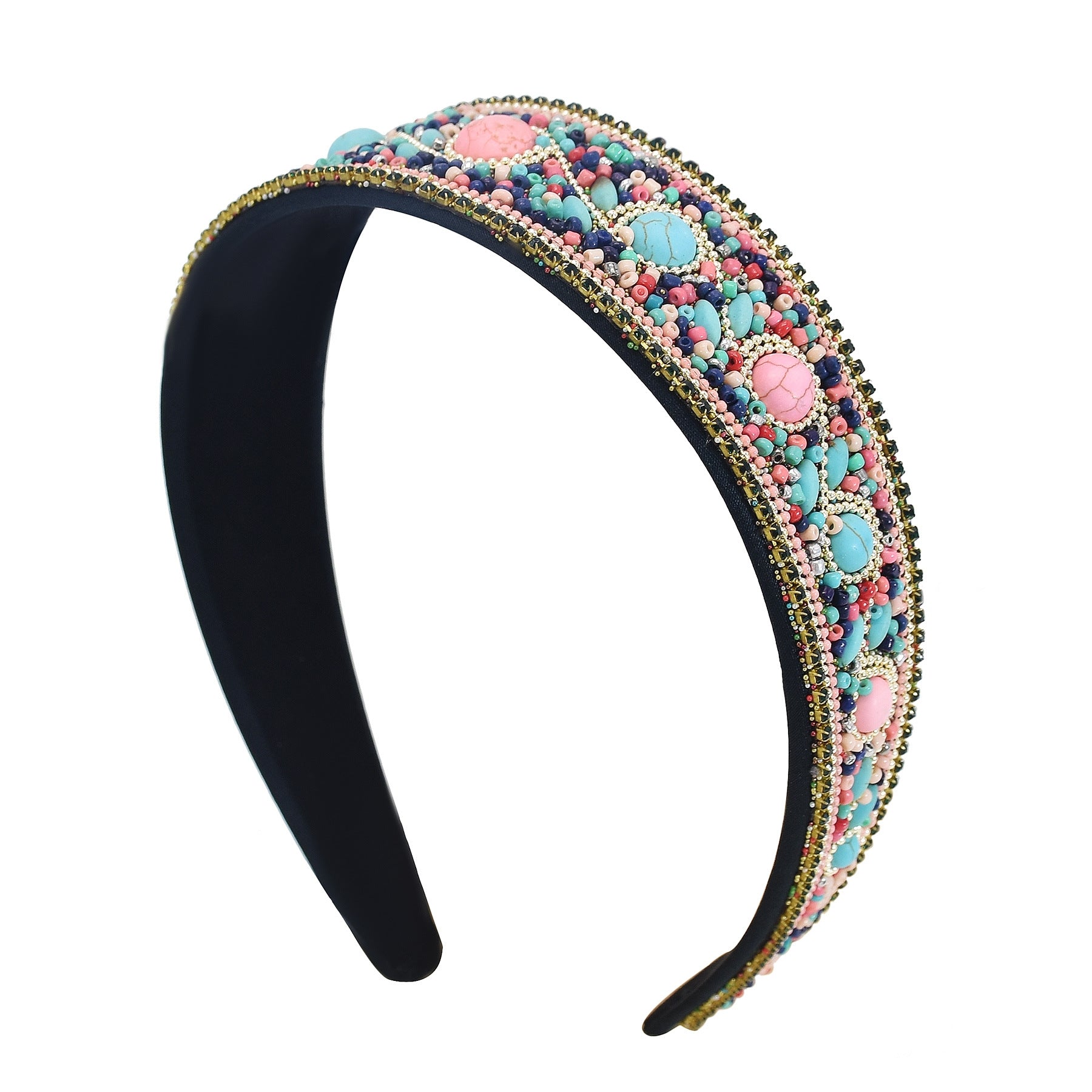 Wholesale Bohemian Ethnic Style Geometric Pattern Rice Bead Headband