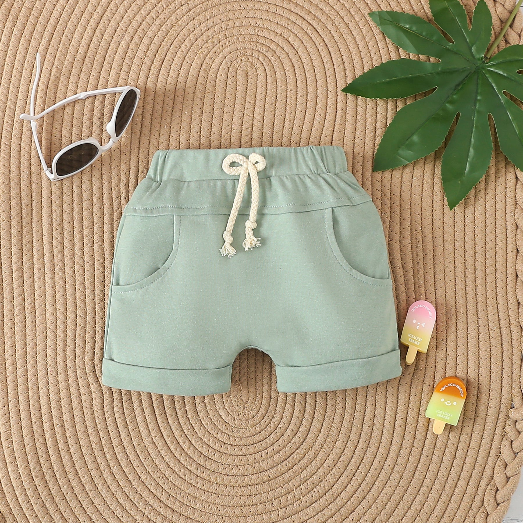 Wholesale Summer Leisure Rainforest Printed T-shirts and Shorts Cotton Baby Sets