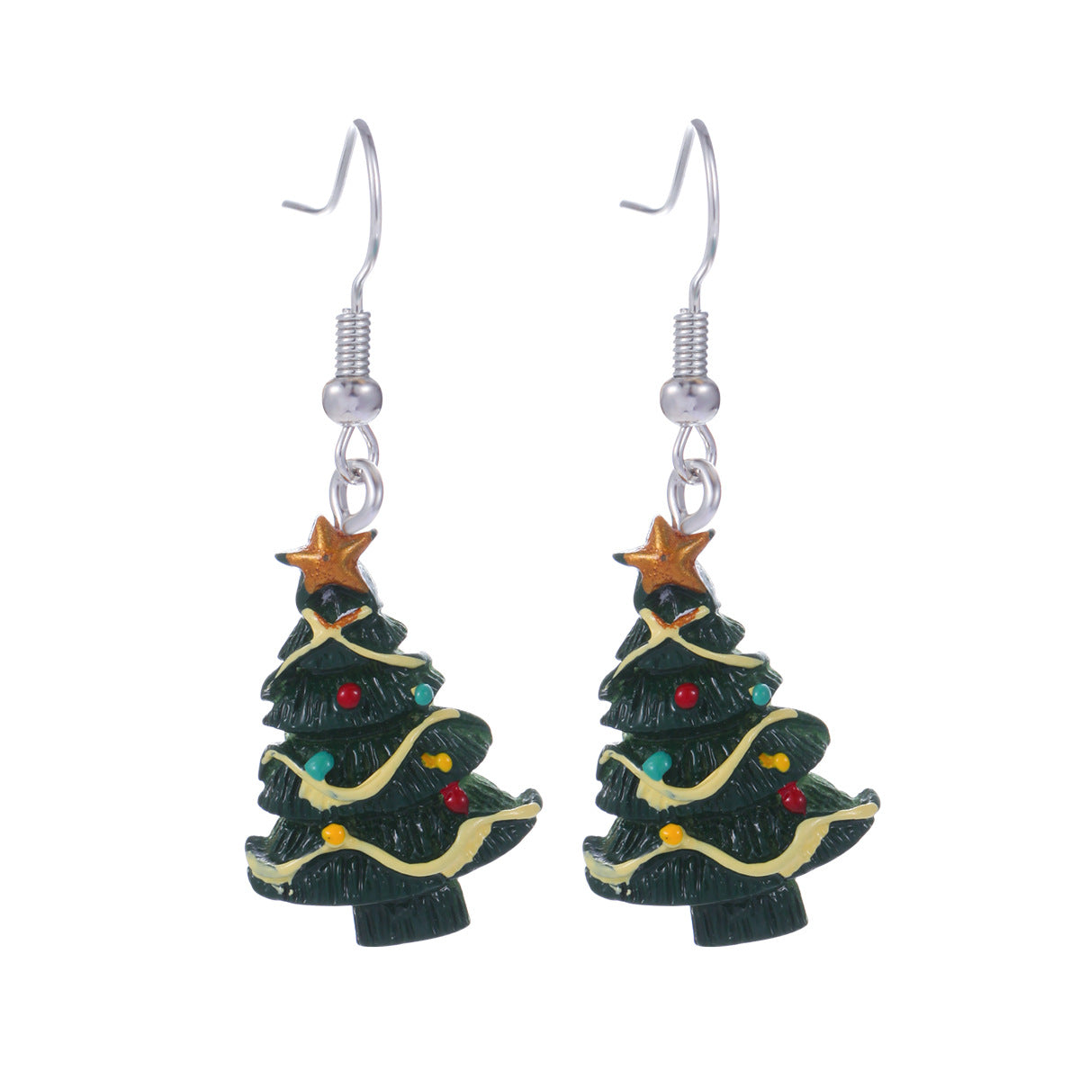 Wholesale Christmas Series Fashion Alloy Christmas Tree Old Man Bell Elk Candy Cane Earrings
