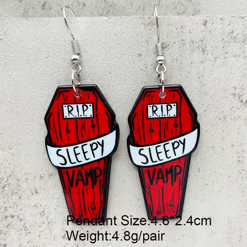 Wholesale Valentine's Day Horror Love Ghost Bull Head Acrylic Earrings