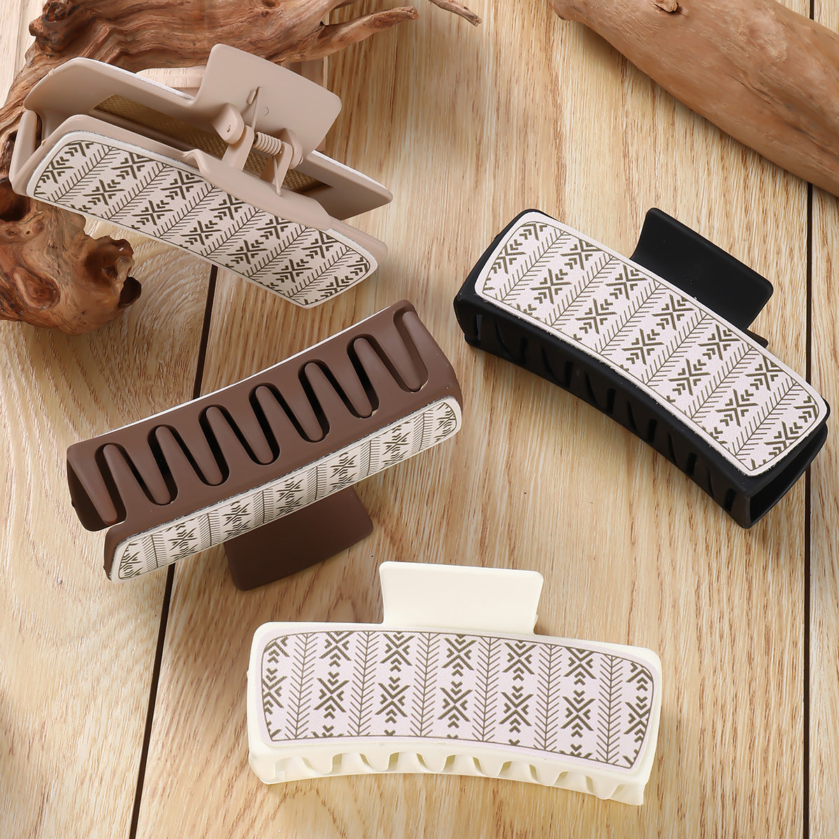 Wholesale white leather square hair  hairpin Hair Clips