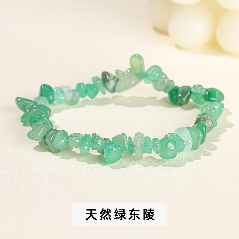 Wholesale natural crystal agate colorful gravel elastic bracelet