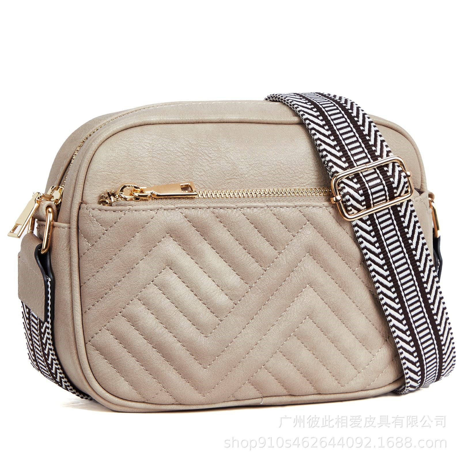 Wholesale Checkered Checkered Colorblock Zipper Shoulder Bags