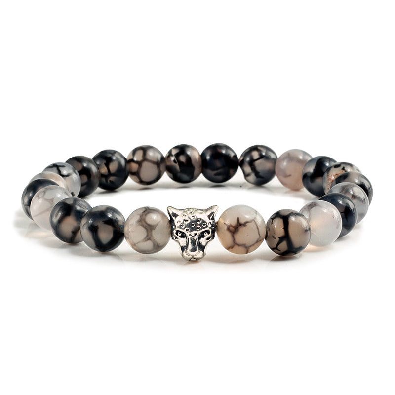 Wholesale elastic line beaded black dragon pattern bracelet alloy