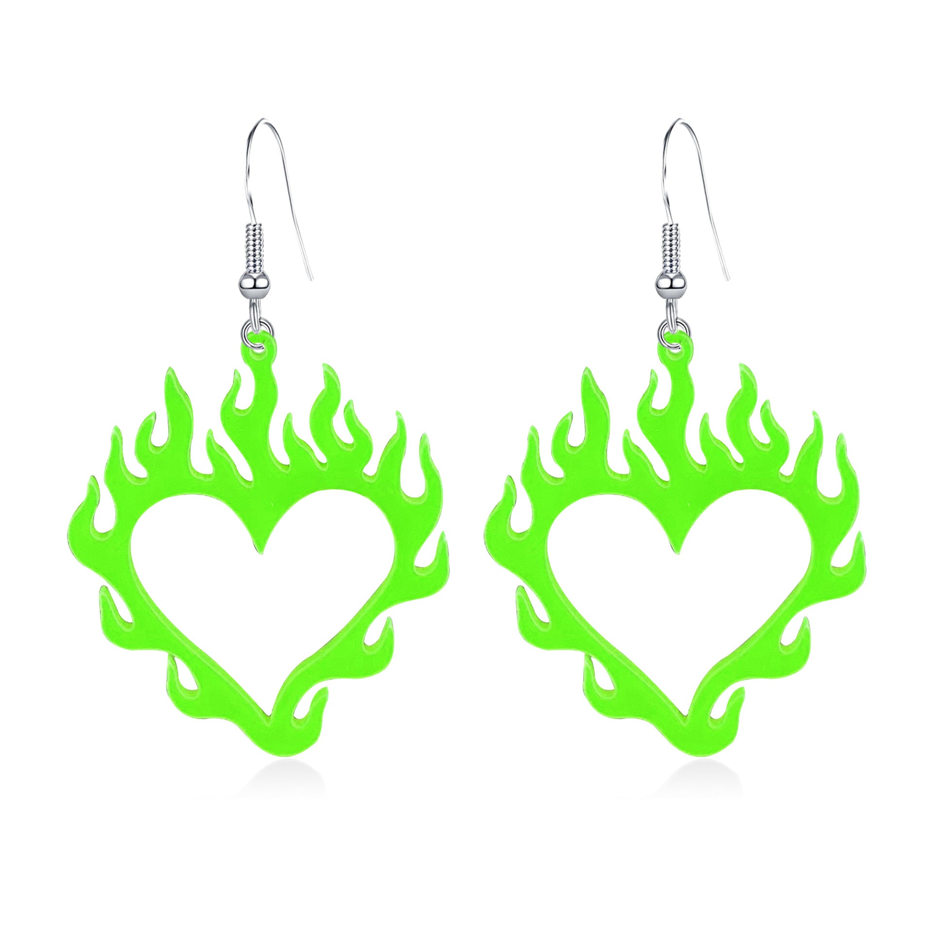 Wholesale Halloween Heart Flame Acrylic Earrings