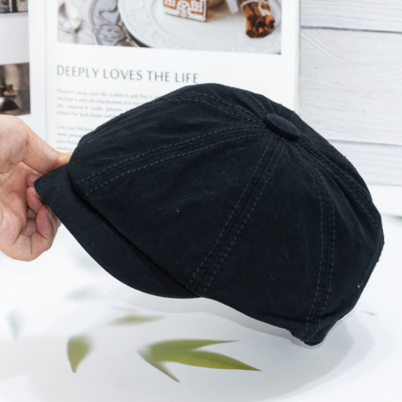 Wholesale All-match Light Plate Solid Color Forward Hat British Painter Hat Newsboy Hat Fashion