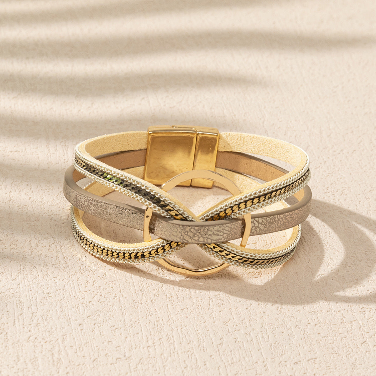 Wholesale Bohemian Magnetic Buckle  Layered Bracelet Set