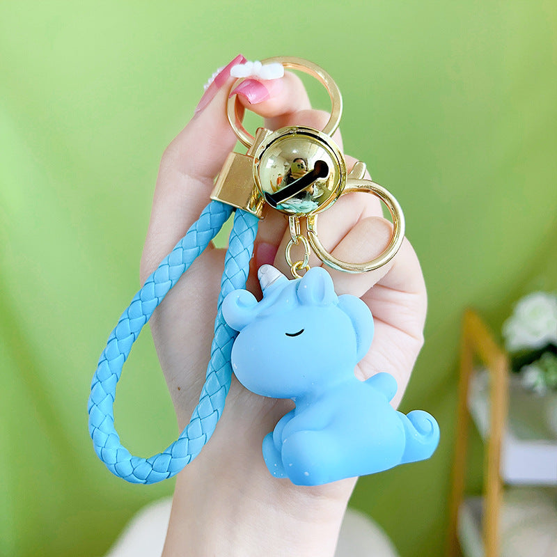 Wholesale Resin Star Snow Unicorn Keychain
