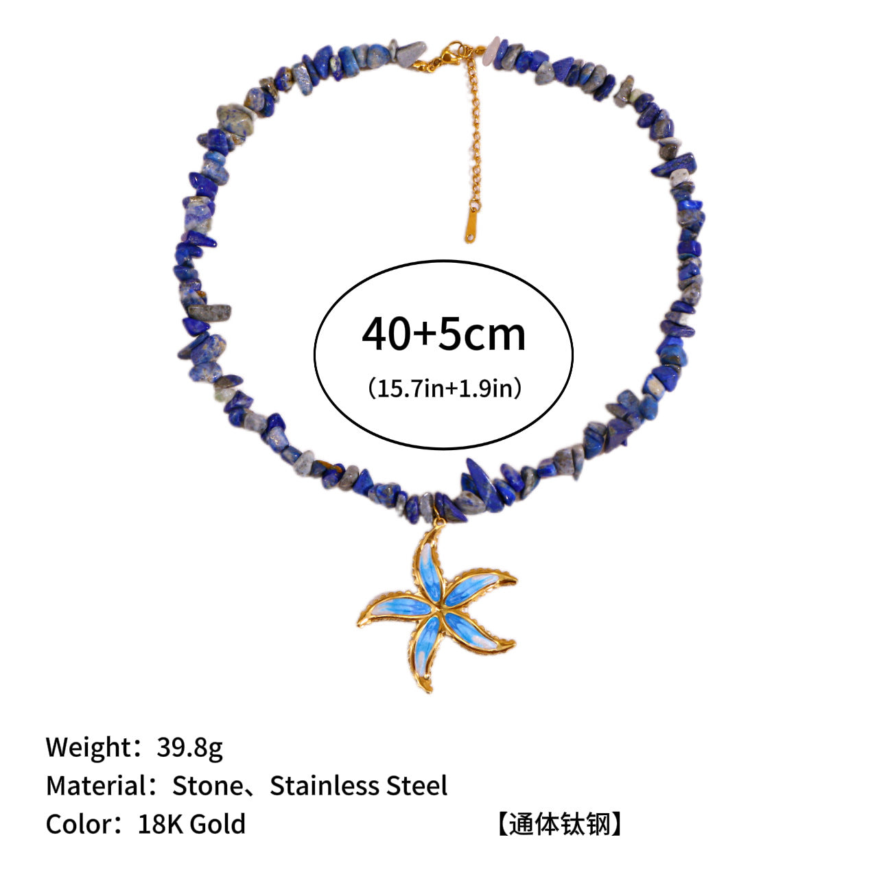 Wholesale Stone Gravel Pillar Necklace Titanium Steel Clavicle Chain