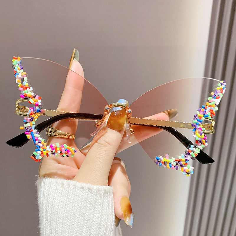Wholesale Wedding Colorful Butterfly Party Sun Protection Glasses