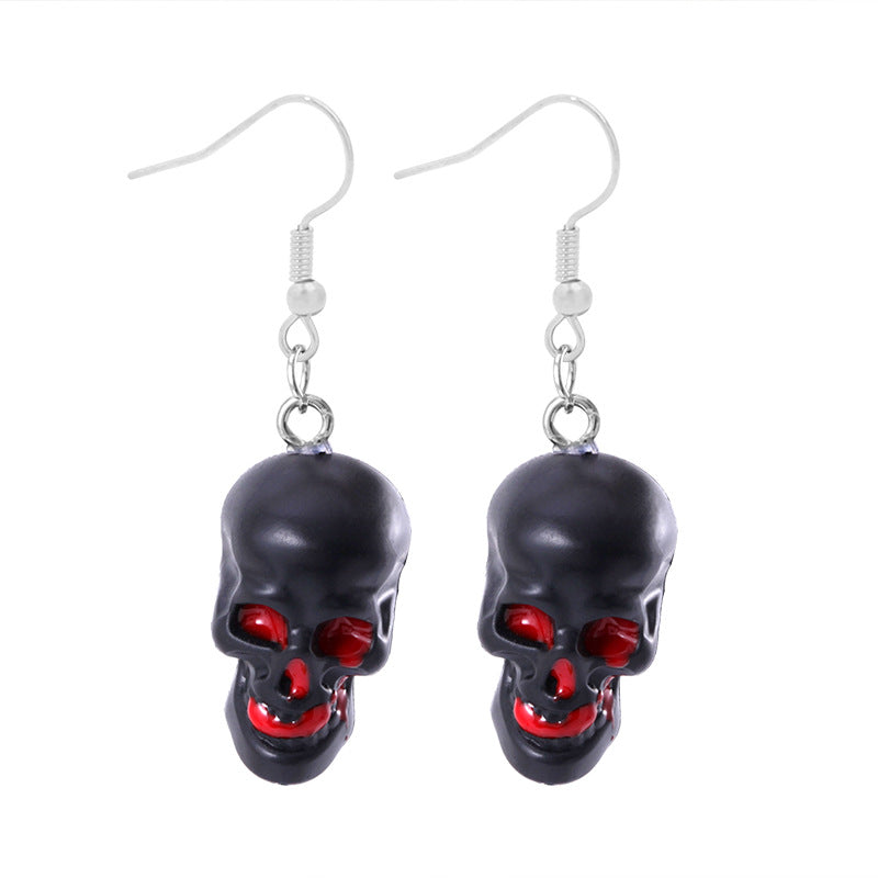 Wholesale Trendy  Earrings Exaggerated Resin Skull Pumpkin  Web Dangle Earrings Party Jewelry Accessory