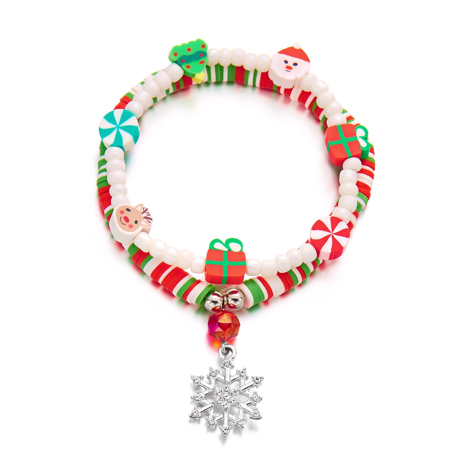 Wholesale Christmas rice beads soft y Christmas tree snowflake bracelet
