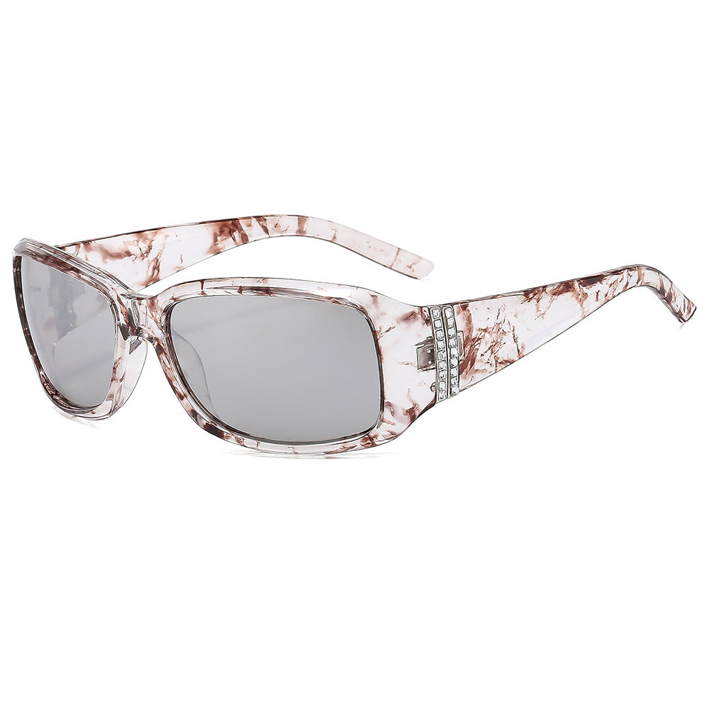 Wholesale Women's oval frame diamond-studded polarized sunglasses